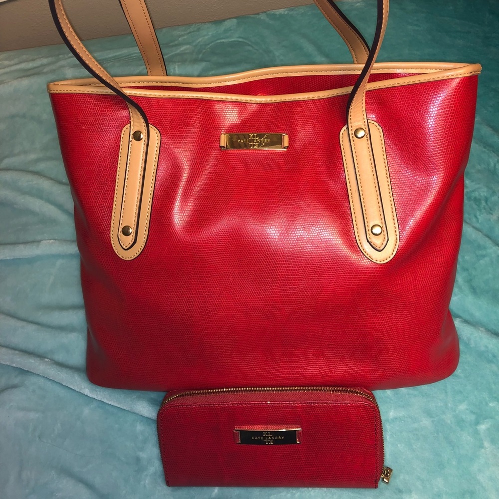 Red Purse and Wallet Set